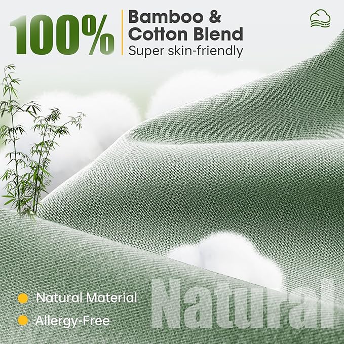 Sleep Headphones with Bluetooth 5.4 Sleep Mask, Bamboo Cotton Music Wireless Bluetooth Eye Mask for Sleeping, Earphones HD Speaker Microphone for Travel, Gifts for Men Women, Green