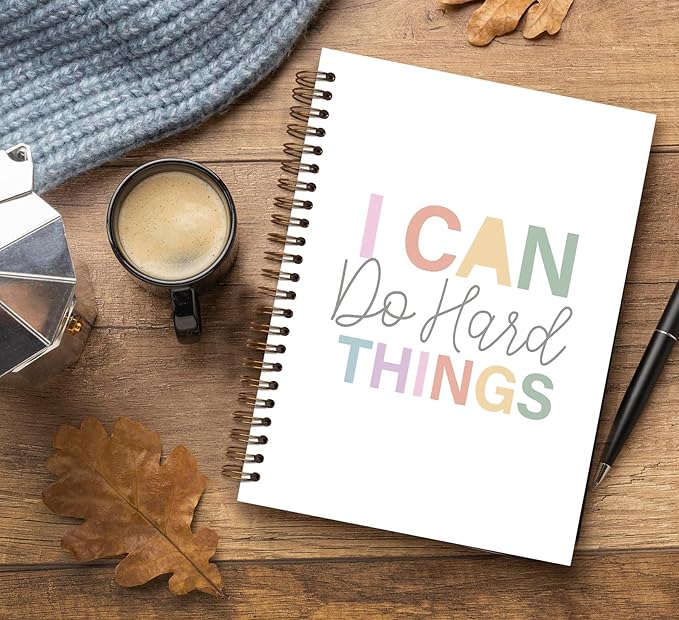 Preppy Notebook,Daily Affirmation Journal,Positive Affirmation for Women,I Can Do Hard Things Notebook 5.5x8.3