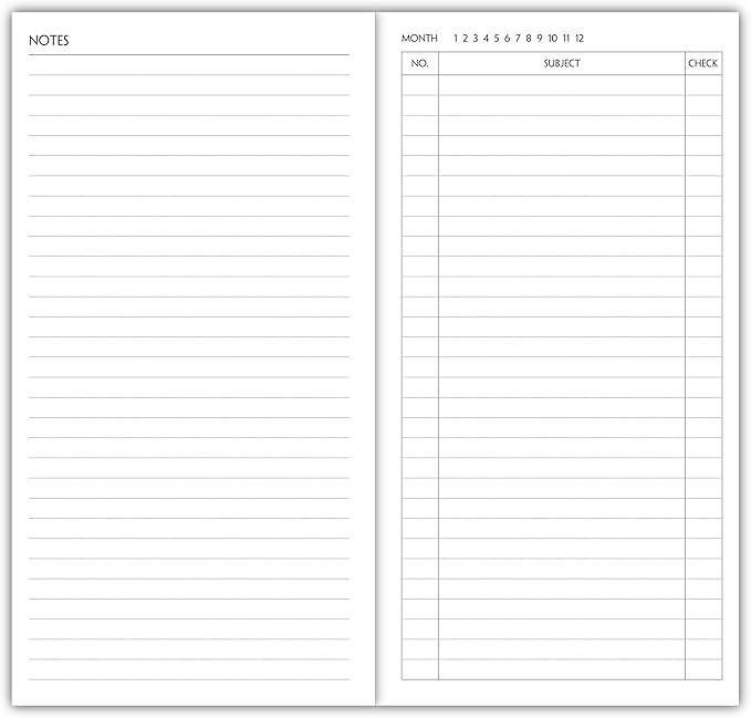 Nokingo 3-Pack Travelers Notebook Calendar, Travelers Notebook Inserts, Undated Traveler Notebooks Monthly, 4.25"x8.25" Traveler Calendar Insert