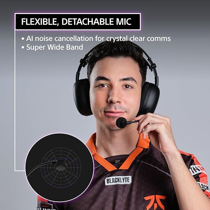 Sony INZONE H9 II Wireless Noise Canceling Gaming Headset, WH-1000XM6 Drivers, Lightweight, Detachable Cardoid AI Mic, 2.4GHz and Bluetooth, Soft Case, for PC, PS5, Switch, and Mobile, Black