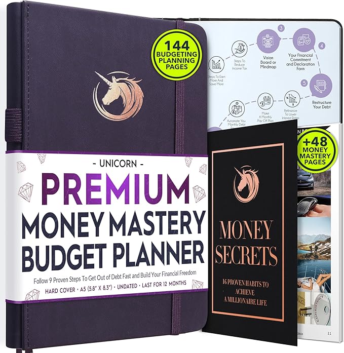 Financial Planner - Monthly Budget Planner & Monthly Bill Organizer | A 12-Month Journey to Financial Freedom | Bill Payment Tracker Organizer, Debt, Expense Tracker & Money Saving with Pockets