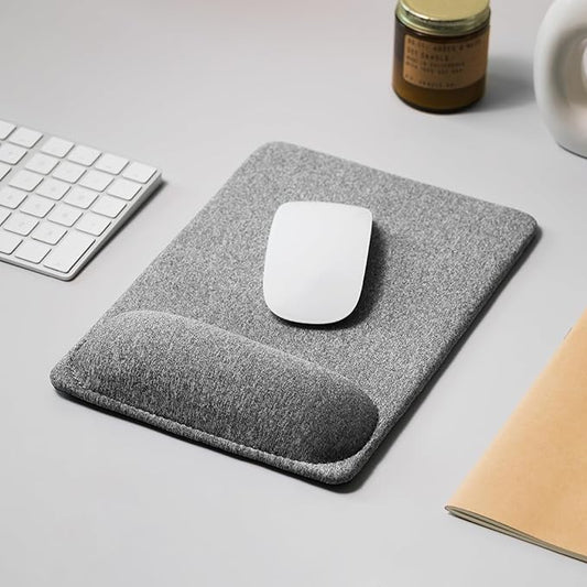 SenseAGE Large Ergonomic Mouse Pad with Wrist Support, Enhanced Comfort & Space, Non-Slip Mouse Mat for Desk, Laptop & Computer, 10.6 x 7.3 inch (Grey)