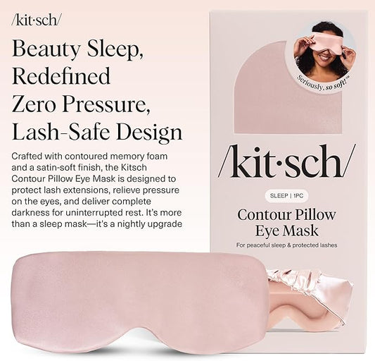 Kitsch Contour Pillow Eye Mask – Softer Than Silk Eye Mask for Sleeping, Blindfold Sleep Masks for Women & Men, No Eye Pressure, Lightweight, Eye Care, Travel Essentials - Blush