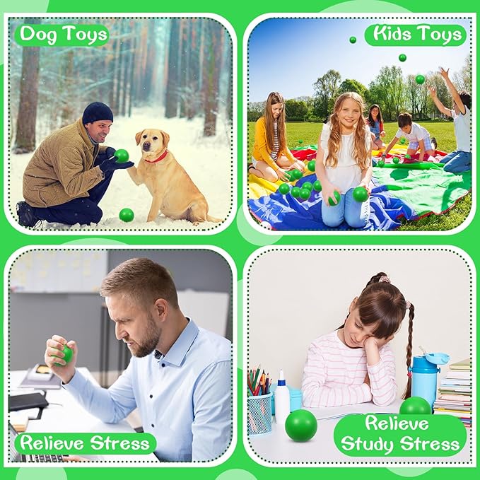kymqlyw24 Pcs Green Foam Stress Ball Squeeze Stress Relief Balls for Kids and Adults Hand Exercise Sensory Relief Toys for Anxiety ADHD Autism （Green）
