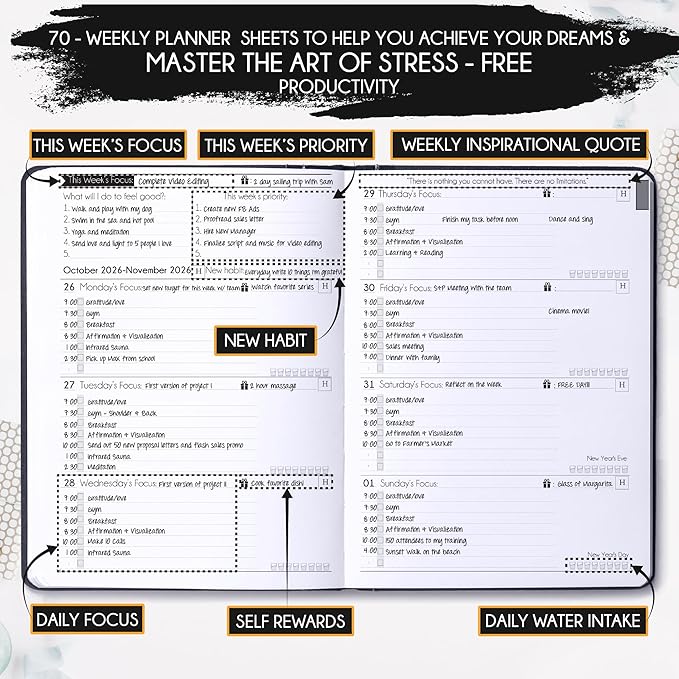 2025-2026 Planner Weekly and Monthly | 16-Month Life Planner to Increase Focus & Productivity | Reduce Overwhelm & Achieve Your Biggest Goals | Include Gift Box & Stickers | Sep 2025-Dec 2026