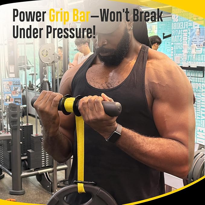 FitBeast Forearm Strengthener & Forearm Exerciser, Wrist Roller with Thicker Handle, Forearm Strength Trainer with Adjustable Strap - Ideal for Grip Strength, Muscle Building, Rehabilitation