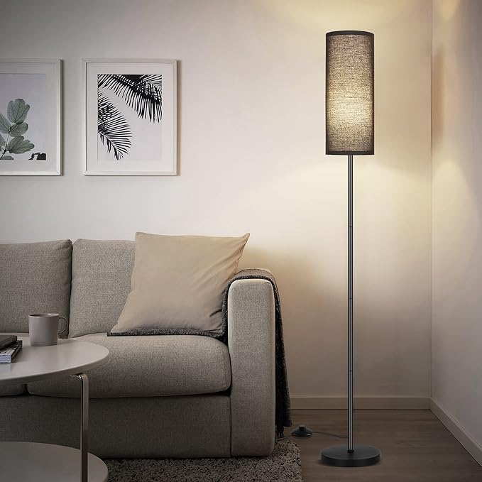 PARTPHONER Floor Lamp for Living Room, Modern Standing Lamps with Lampshade, Minimalist Tall Lamp with Foot Switch for Living Room, Bedroom, Kids Room, Office(Bulb Not Included)