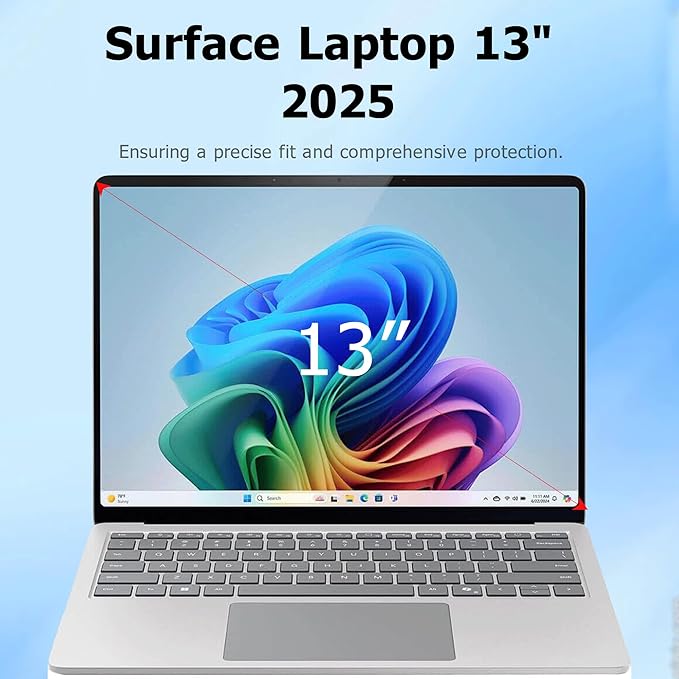 Megoo Privacy Screen for Surface Laptop 13 inch (2025), Magnetic Anti-Spy Film, Anti-Glare, Blue Light Filter, Washable Nano Adhesive, Removable Design