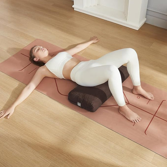 Meditation Cushion Bolster Pillow for Restorative Yoga – Supportive Cushion for Meditation, Pilates, and Relaxation – Filled with Buckwheat Hulls - Removable Cover