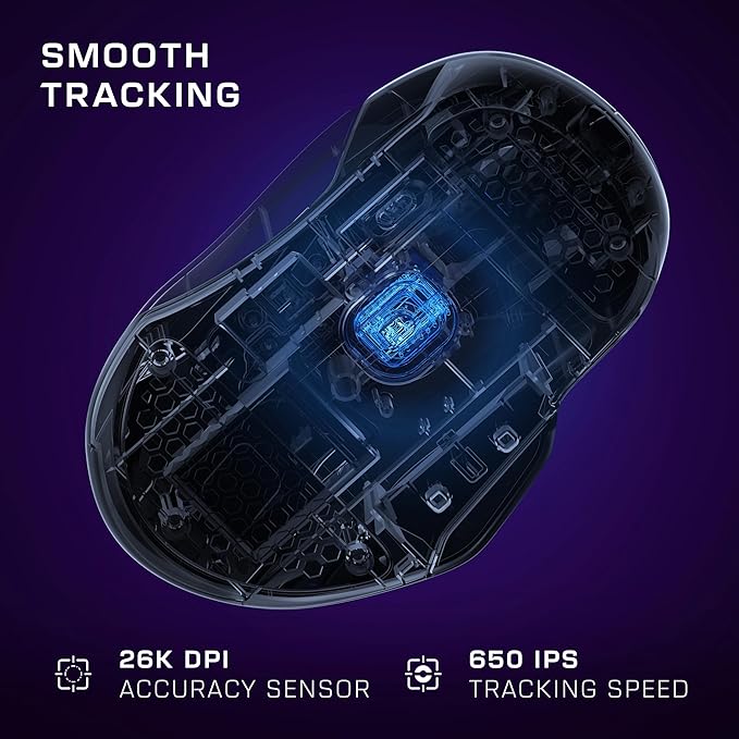 Turtle Beach Kone II Air – Wireless Ergonomic RGB Gaming Mouse, 350-Hr Battery, 26K DPI Optical Sensor, 100M Click Optical Switches, 21 Customizable Inputs, 4D Free-Spin Scroll Wheel – Ash Black