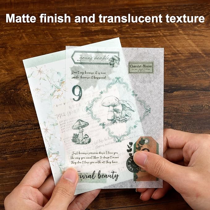 Dizdkizd Botanical Washi Stickers for Journaling, Ephemera Sticker Book for Junk Journal with 180pcs Plant Washi Stickers and 20 Adhesive Scrapbook Sticker Sheets, Vintage Scrapbooking Supplies