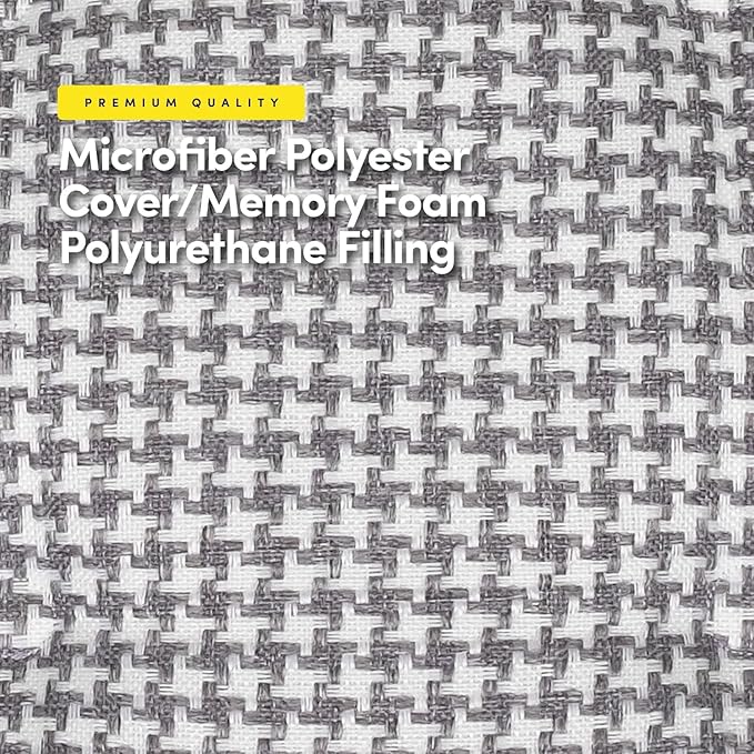 Sweet Home Collection Chair Cushion Memory Foam Pads Tufted Slip Non Skid Rubber Back U-Shaped 17" x 16" Seat Cover, 6 Pack, Houndsooth Gray