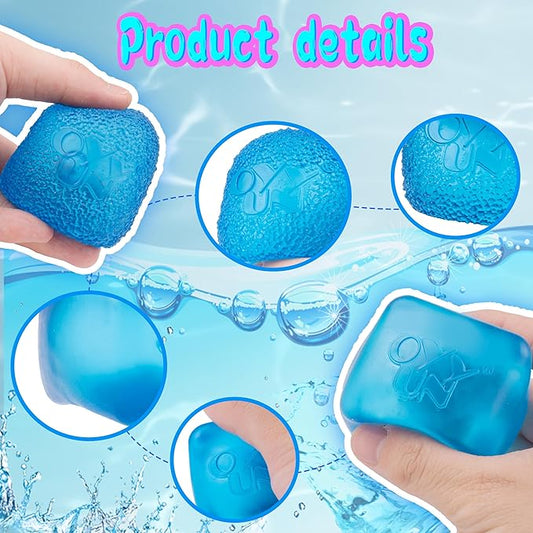 Stress Cube Squishy Balls - Slow Rising Stress Balls Stretchy Fidget Ice Cube for Anxiety Stress Relief, Gel Filled Sensory ice Cube Squishy Ball Toys for ADD/ADHD Kids Adults (Cube,Ellipsoid)