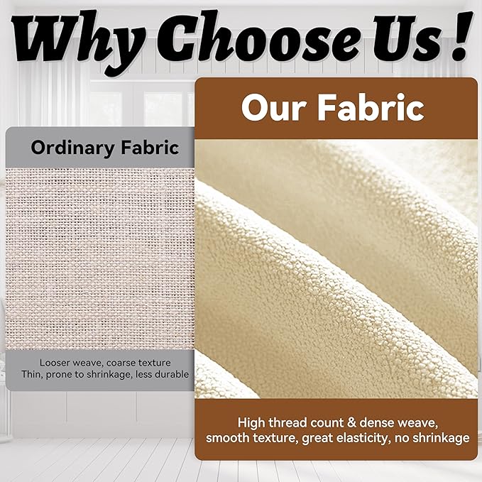 ColourTree Custom Size Cushion Cover, Slipcover Replaceable Bench Cushion Cover, Furniture/Window Seat Cover, 100+ Colors/Fabrics Can Choose (Custom Size Cover Only) (9 Inch Thick)