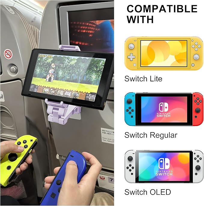 Perilogics 2025 Upgraded Travel Essentials Must Have Airplane Phone Holder Mount. Improved Ergonomic Lever, Perfect for Long Flight, Cruise, Desk, Travel Gift for Content Creator (Lavendar)