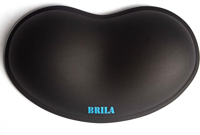 BRILA Ergonomic Silicone Mouse Wrist Rest, Cooling Silica Gel PU Leather Mouse Wrist Support Pad for Office Work and Laptop Computer Gaming