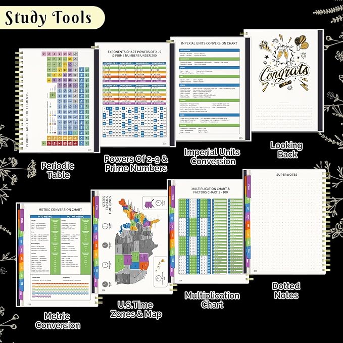 Jun 2025-Dec 2026 Academic Monthly Weekly Daily Planner for School, 19 Months Calendar 25-26 Planning Book with Colorful Tabs, 8.5" x 11" Mid Year College Organizer for Student Teacher (Black)