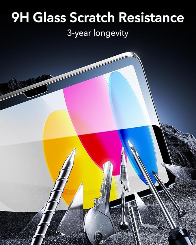 ESR 2 Pack Armorite Screen Protector for iPad A16 11th/10th Generation (11 Inch/10.9, 2025/2022), 9H Hardness Tempered Glass Film with UltraFit Tray, Military Grade, HD Clarity, Dust & Bubble Free