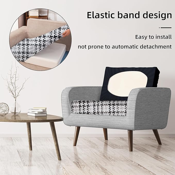 8Pcs Stretch Patio Cushion Covers, Outdoor Couch Covers Replacement,Outdoor Couch & Sofa Slipcovers,for Patio Furniture Cushion Covers,Washable Reusable urniture Protector (Print,Cover Only)