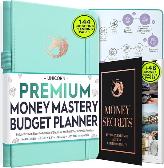 Financial Planner - Monthly Budget Planner & Monthly Bill Organizer | A 12-Month Journey to Financial Freedom | Bill Payment Tracker Organizer, Debt, Expense Tracker & Money Saving with Pockets