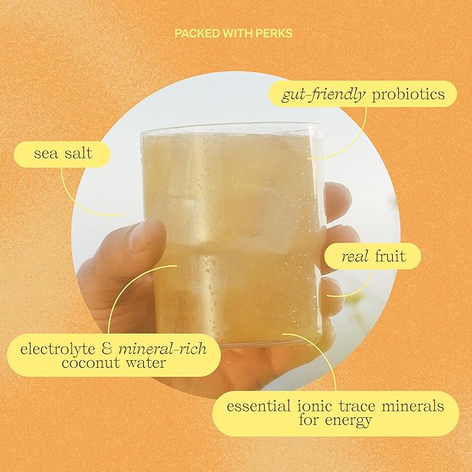 Clevr Yuzu Lemonade SuperTea, 18 Servings, Hydration Tea Blend with Coconut Water, Lemon Juice, 1 Billion Probiotics for Gut Health, Sea Salt, Trace Minerals, Electrolyte Caffeine Free Tea, 5.08 oz