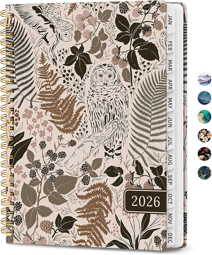 2026 Planner, Monthly and Weekly Calendar Planner for Women, January 2026 - December 2026, Hardcover Pretty 2026 Agenda Planner Book with Tabs, Spiral Bound, Perfect for School Office Home Supplies, 8.5" x 11" - Magical Forest