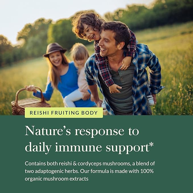 Gaia Herbs Respiratory Mushroom Blend - Immune Support Herbal Supplement to Help Maintain Overall Lung and Respiratory Health - WIth Reishi and Cordyceps* Mushrooms - 40 Vegan Capsules (40-Day Supply)
