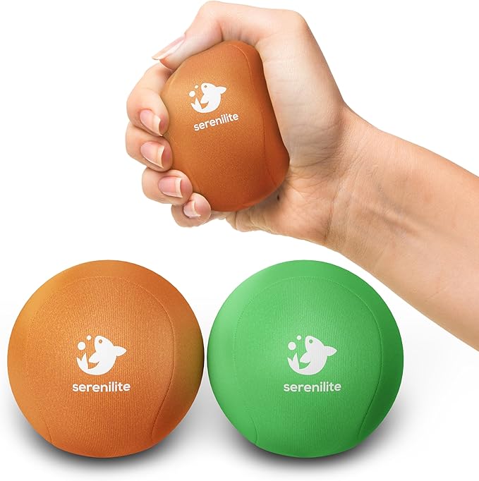 Serenilite Stress Balls for Adults, Squeeze Ball for Hand Therapy, Stress Ball, Hand Exercisers for Therapy & Grip Strengthening, Physical Therapy Balls, Hand Grip Strengthener.