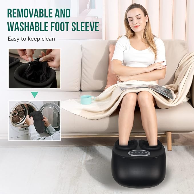 Snailax Shiatsu Foot Massager with Heat, Kneading, Compression, Vibration, Feet Massage Machine for Plantar Fasciitis, Neuropathy, Foot Warmer, Gifts for Women Men,Size 13