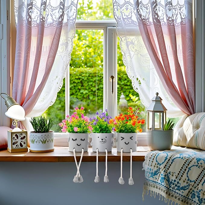 Lifelike Artificial Plants with Creative Pots, Realistic Faux Greenery for Home, Office, Bathroom, Bedroom, Kitchen, and Desk Decor, Long-Lasting Maintenance-Free DecorHome Office