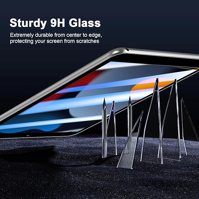 SIBEITU 2 Pack Screen Protector for iPad 9th Generation 2021, iPad 10.2 Inch HD Clear 9H Hardness Tempered Glass Film Compatible with iPad 8th 7th Generation 2020/2019, Scratch Resistent