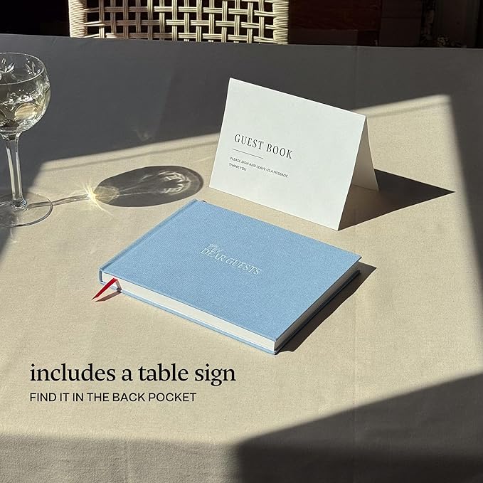 Kunitsa Co. Wedding Guest Book - Blank Sign in Book for Special Occasions, Something Blue Cover