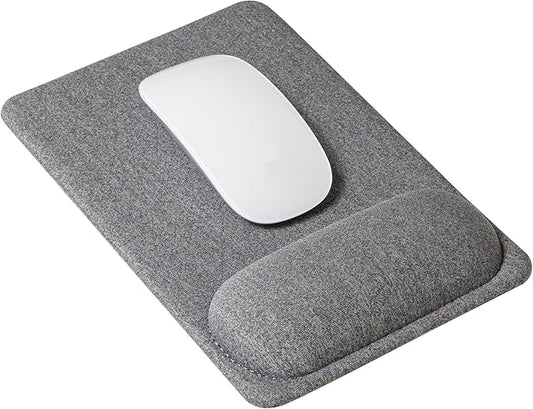 SenseAGE Compact Ergonomic Mouse Pad with Wrist Support, Pain Relief, Non-Slip Base, Optimized Tracking Surface, Lightweight & Portable, Ideal for Office, Home & Travel, 8.9 x 6.1 in (Grey)