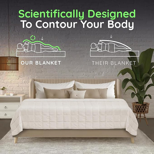 HomeSmart King Size Weighted Blanket 20lbs, Oversized Heavy Blanket for Adults, 104x92, Light Khaki