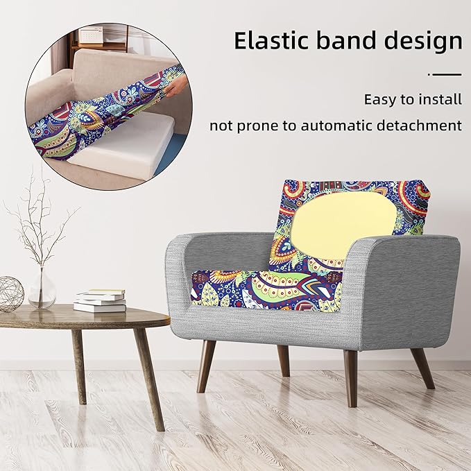 8Pcs Stretch Patio Cushion Covers,Outdoor Couch Covers Replacement,Outdoor Couch & Sofa Slipcovers,for Patio Furniture Cushion Covers,Washable Reusable urniture Protector (Rococo,Cover Only)