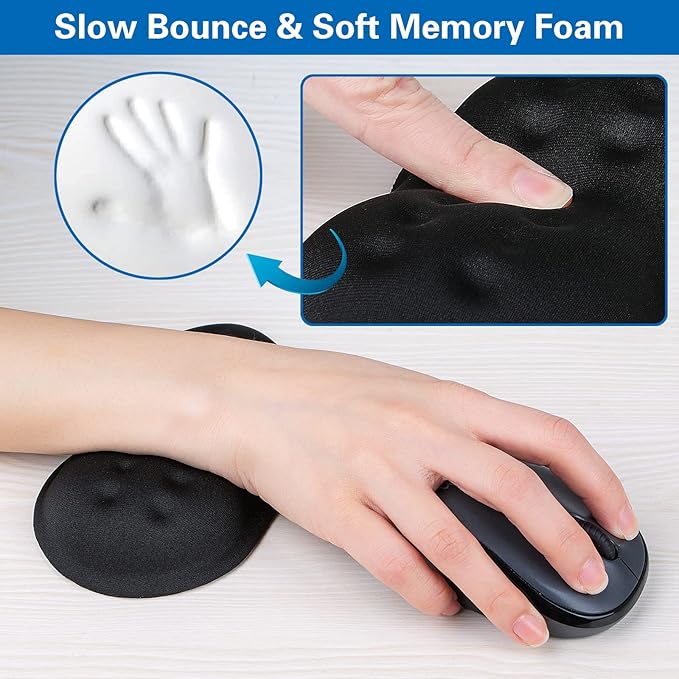 2 Pack Mouse Wrist Rest Support, Canjoy Memory Foam Mouse Wrist Rest Pad Support Cushion, Superfine Fibre Soft Ergonomic Hand Rest Support
