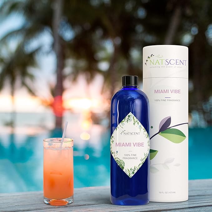 Miami Vibe Essential Oils for Diffusers for Home, Nature-derived Essential Oils, Long-Lasting & Family-Friendly Diffuser Oils Scents, IFRA Certified, Cold Air & Ultrasonic - 16 oz