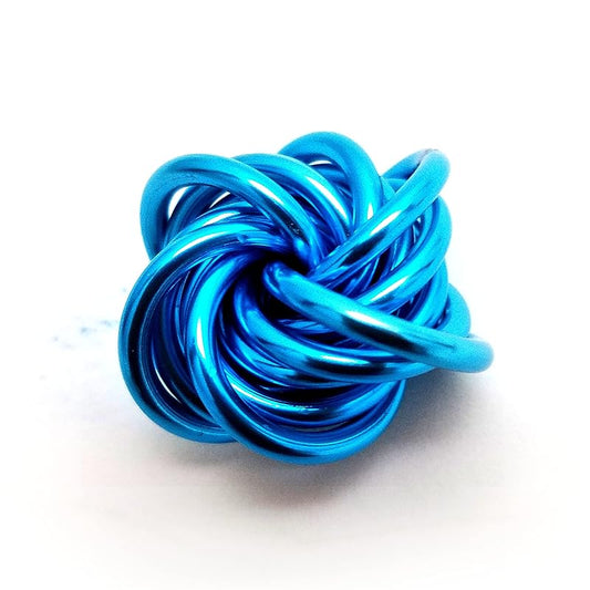 Möbii Fidget Ball (Solid Color): Quiet Mobius ADHD Anxiety Stim Stress Relief Toy Tool for Home Travel Office or Desk (Small, Full, Sapphire)