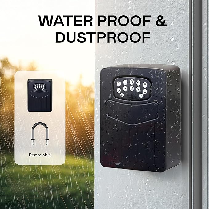 Kingsley Smart Wall Mount Key Lock Box with Bluetooth Keyless Entry, Extra Large for Keys & Access Cards, Auto Lock, App Control, IP65 Waterproof, Secure Code, for Home, Office, & Airbnb (Extra Large)