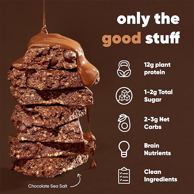 IQBAR Brain and Body Plant Protein Bars - Chocolate & Fruit Variety - 24-Count Low Carb - Gluten Free, High Fiber, Vegan Snacks - Low Sugar Meal Replacement