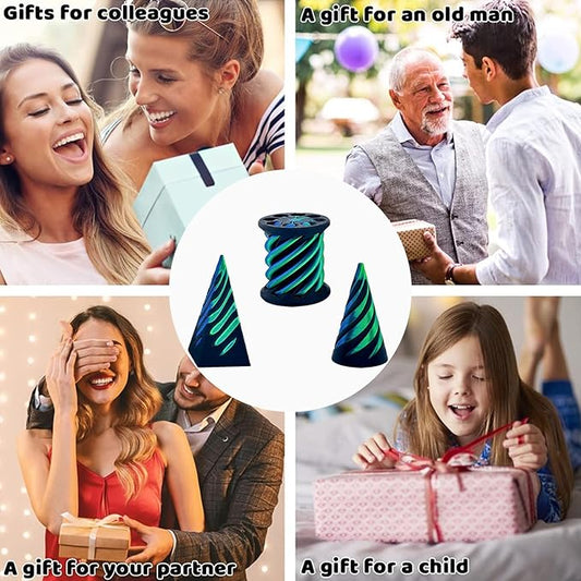 3 Packs Impossible Cone,Spiral Cone Fidget Toy Impossible Pyramid Passthrough Toy,3D Printed Spiral Cone Fidget Toy,Mini Vortex Thread Illusion Desktop Deco Souvenir Gift for Anxiety Relaxing