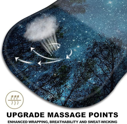 Mouse Pad Wrist Support, Ergonomic Mouse Pad with Massage Dot, Comfortable Computer Mouse Pad for Laptop, Wrist Rest Pain Relief Mousepad with Non-Slip PU Base for Office & Home, 12 x 8 in