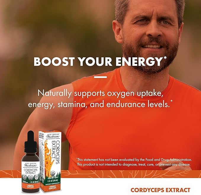 Host Defense Cordyceps Extract - Immune & Energy Support Supplement - Kidney Health Supplement with Cordyceps - Fitness Support to Aid Oxygen Uptake - 1 fl oz (30 Servings)*
