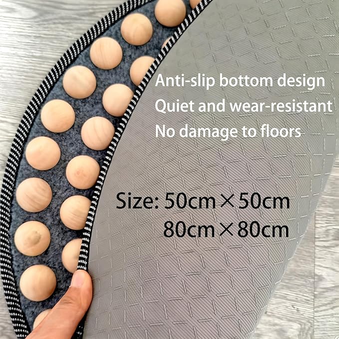 Foot Massage Mat,Wood Foot Acupressure Mat,Foldable Storage,Reflexology & Relaxation Tool for Tired Feet,Relaxation Gifts for Parents or Friends(19.7x19.7in)