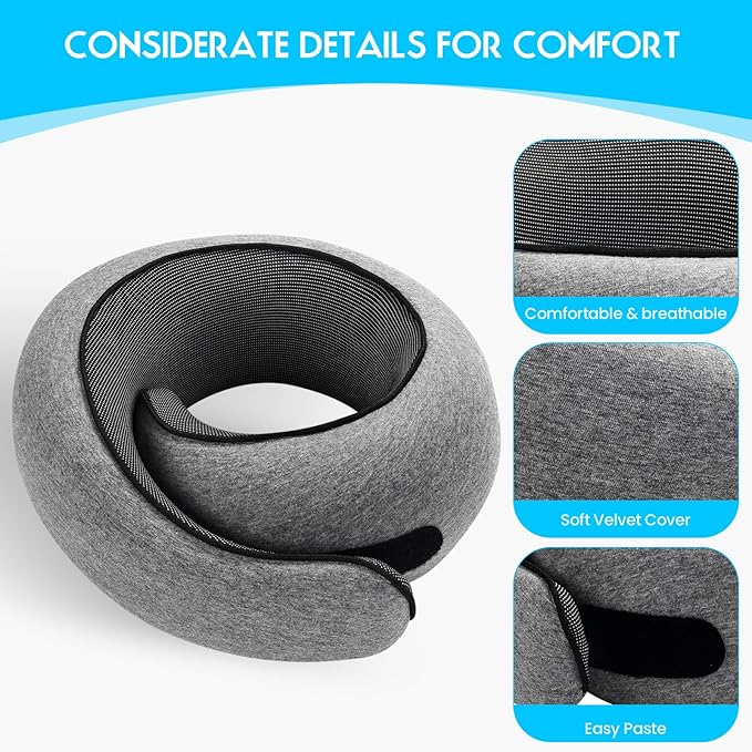 2024 New Memory Foam Travel Pillow for Airplanes,Neck Pillow for Traveling,Neck Plus Travel Pillow,Neck Plus Travel Neck Pillow