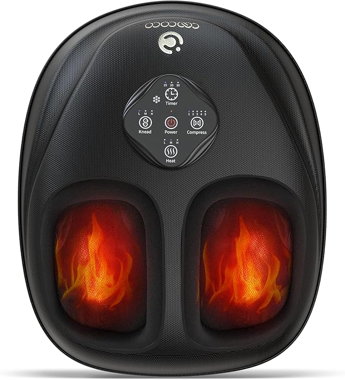 CooCoCo Upgraded Shiatsu Foot Massager - FSA Eligible, Foot Massager for Plantar Fasciitis, Neuropathy, HSA Feet Massager with Heat, Gifts for Women Men Mom Dad, Foot Pain Relief, Home Office Use
