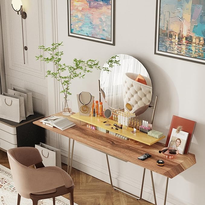 Crystal Clear Acrylic Monitor Stand,Leg levitating design Height Adjustable,Dual Monitor Riser Shelf Organizer for Desk、Home Office、Printer、TV Screen、Keyboard Storage (Nature)