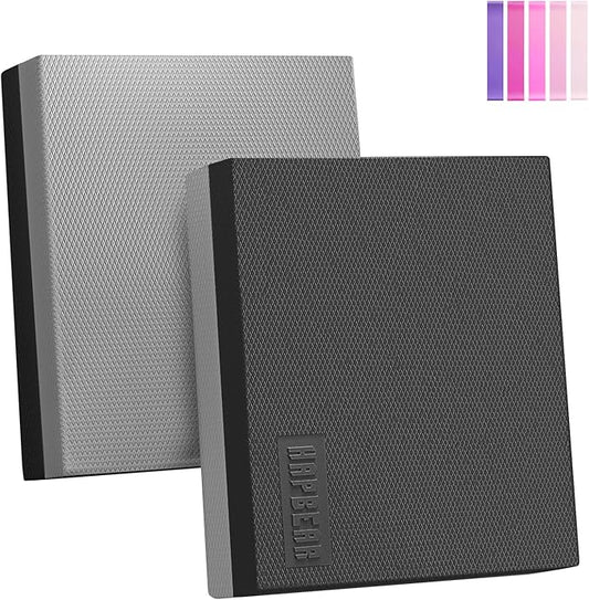 HAPBEAR Exercise Balance Pad - 15"x12" Non-Slip Textured Bottom Stability Training Mat - 2.25" Thick Soft Cushioned Foam for Physical Therapy, Core Training & Home Workouts