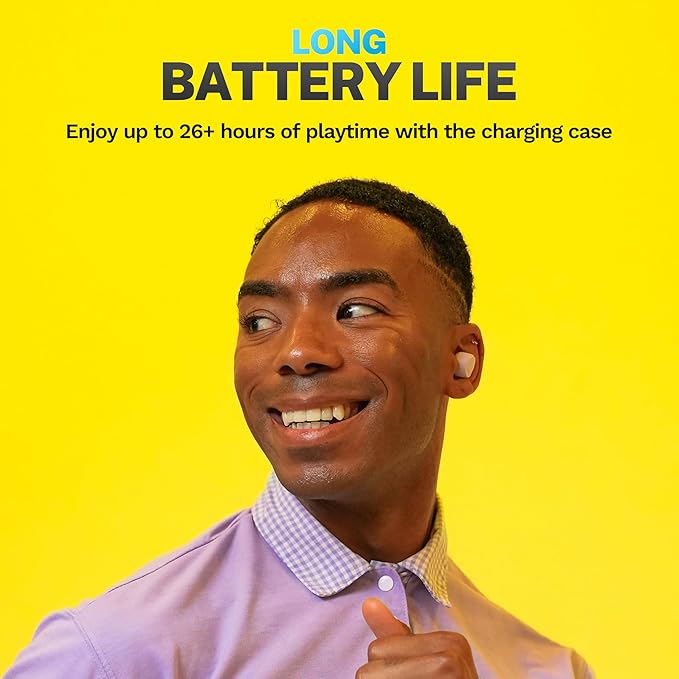 JLab Go Air Pop+ True Wireless Earbuds, in Ear Headphones, Bluetooth Earphones, 35H Playtime Ear Buds, Bluetooth Earbuds with Microphone, USB-C Charging Case, Dual Connect, EQ3 Sound, Lilac