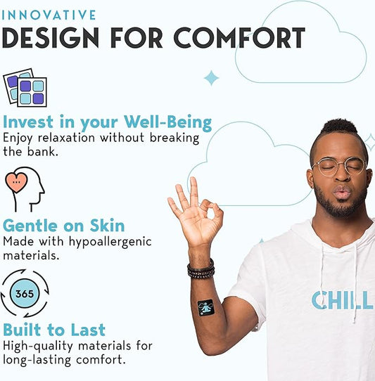 Klova Chill Patches with Clinically Proven Sensoril Ashwagandha, Rhodiola Rosea, Passion Flower, Ginger Root Extract, L-Theanine, GABA and Other Natural Ingredients to Help Destress, Unwind and Relax